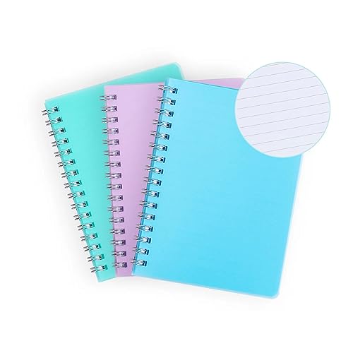 Irmanas Cuadernos A5, paquete de 3 bloc de notas multicolor con alambre, mini diario rayado, suministros escolares universitarios, cuaderno en espiral para el trabajo, regalo estético, suministros de