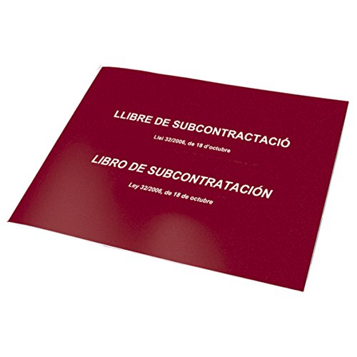 Dohe - Libro de subcontratación - Castellano y Catalán - Tamaño A4 apaisado (21x29,7 cm) - 10 hojas numeradas y autocopiativas - Material de oficina