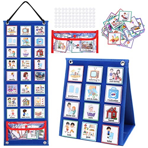 Achort Calendario visual para niños, 70 tarjetas de tareas para pequeños, gráfico planificador para la actividad diaria, horario de aprendizaje